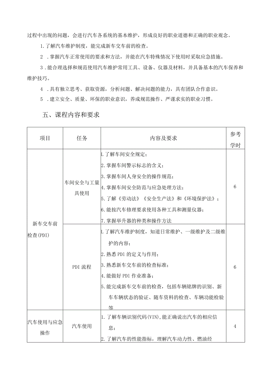 《汽车使用与维护》课程标准.docx_第2页