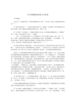 冬天的橡树阅读练习及答案.docx