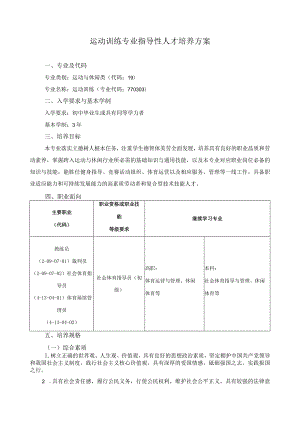 运动训练专业指导性人才培养方案.docx