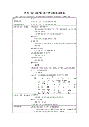 黄河下游沁河逐年水位频率统计表.docx