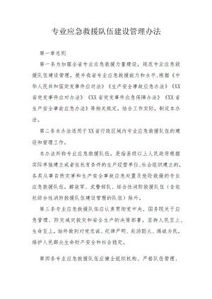 专业应急救援队伍建设管理办法.docx