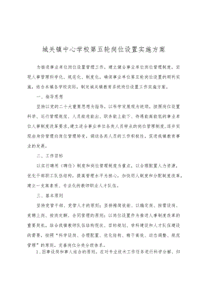 城关镇中心学校第五轮岗位设置实施方案.docx