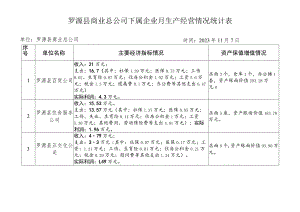 罗源县商业总公司下属企业月生产经营情况统计表.docx