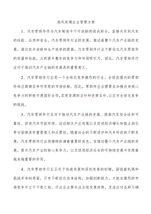 挡风玻璃企业管理方案.docx