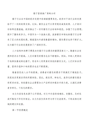 餐厅营销推广策略分析.docx