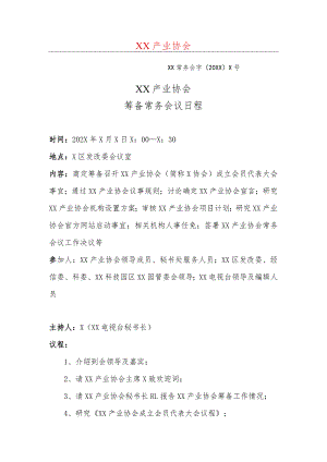 XX产业协会筹备常务会议日程（2023年）.docx