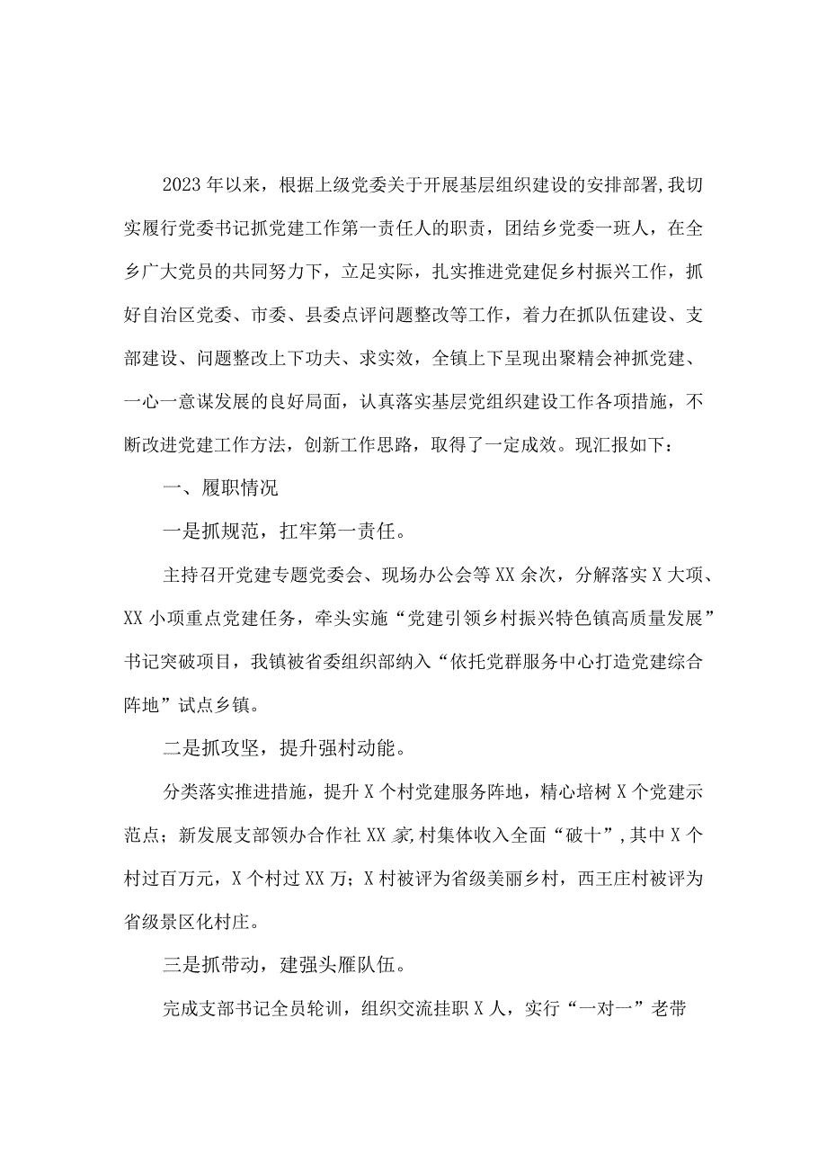 2023年度基层党支部书记抓党建工作述职报告范文五 .docx_第2页