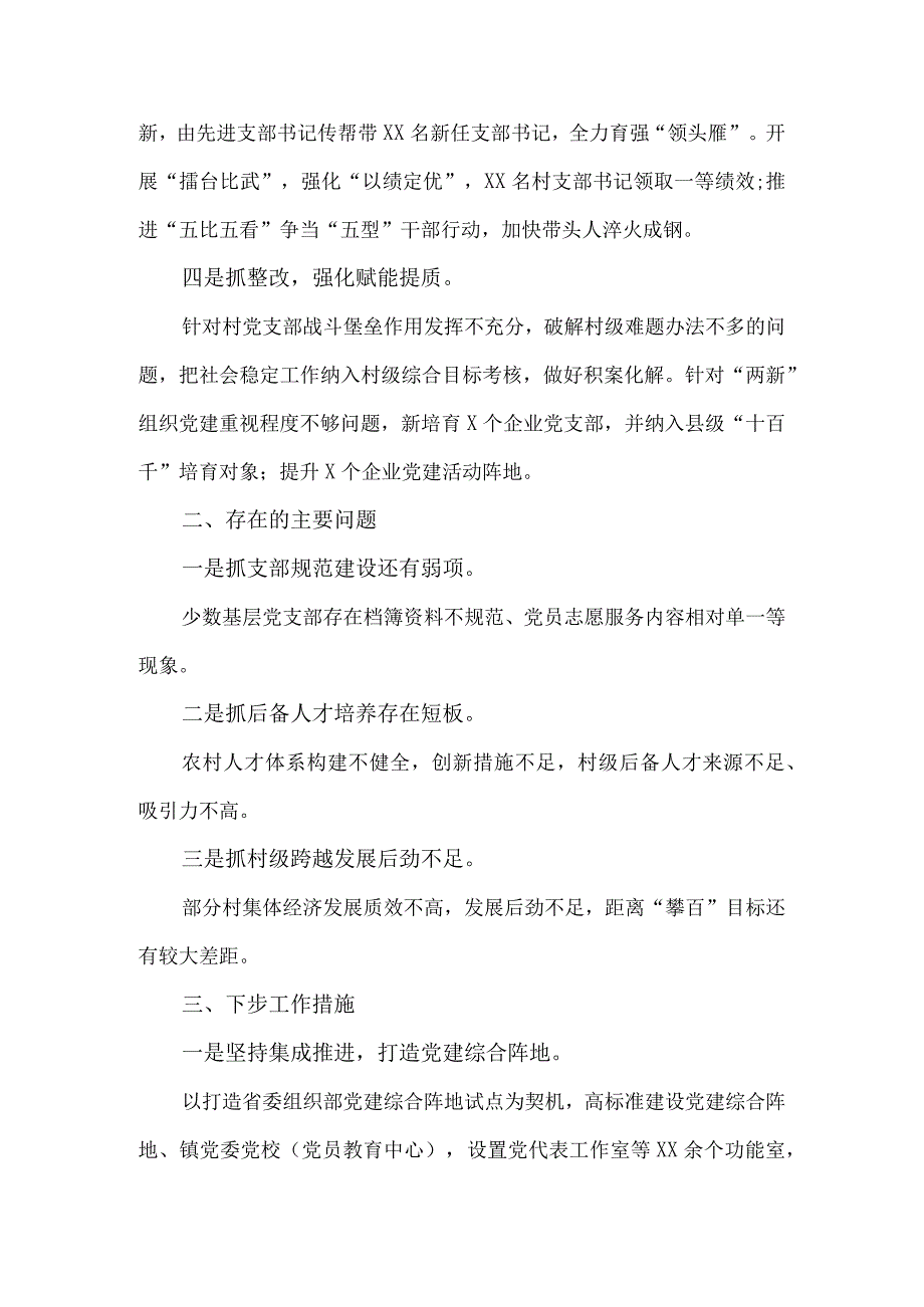 2023年度基层党支部书记抓党建工作述职报告范文五 .docx_第3页