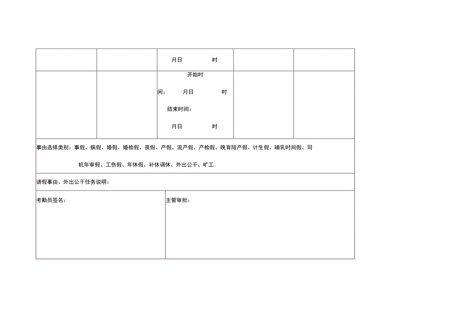 员工请假、外出申请单模板.docx_第3页