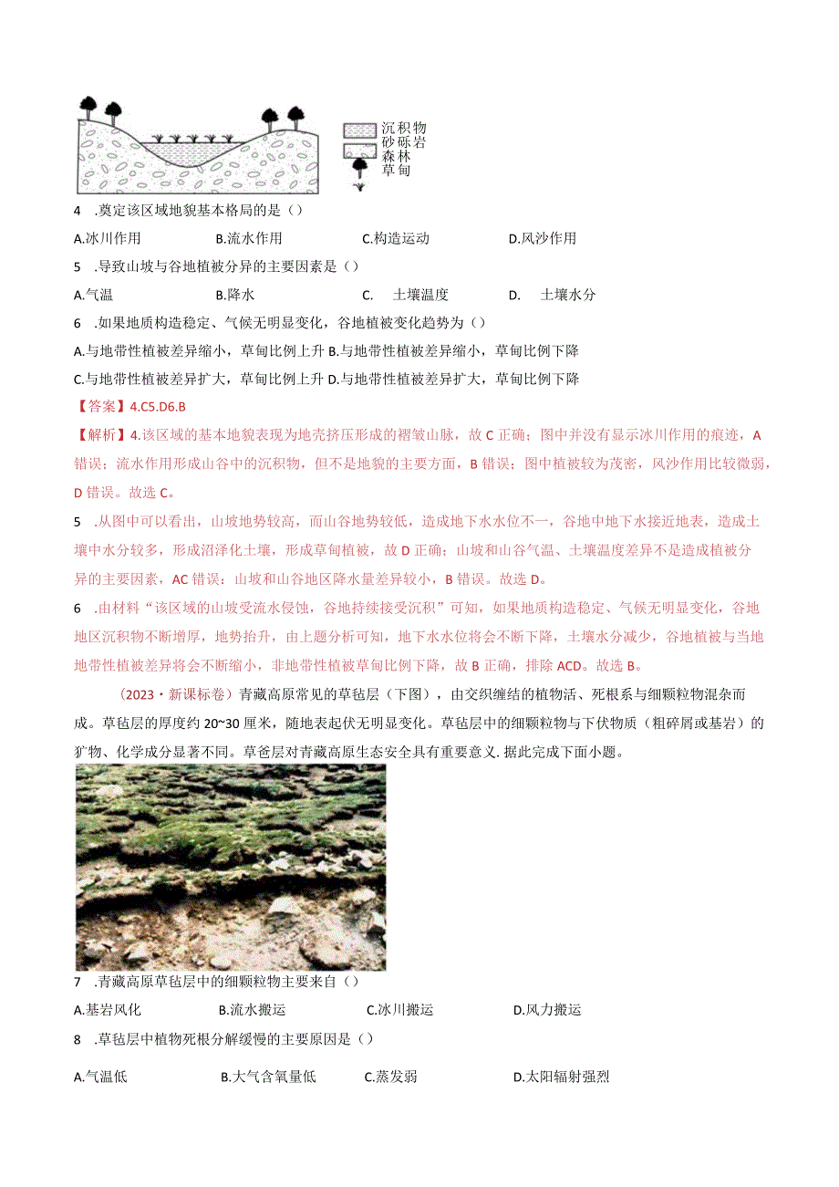 专题06 地表形态的塑造：2014-2023（全国通用）.docx_第2页