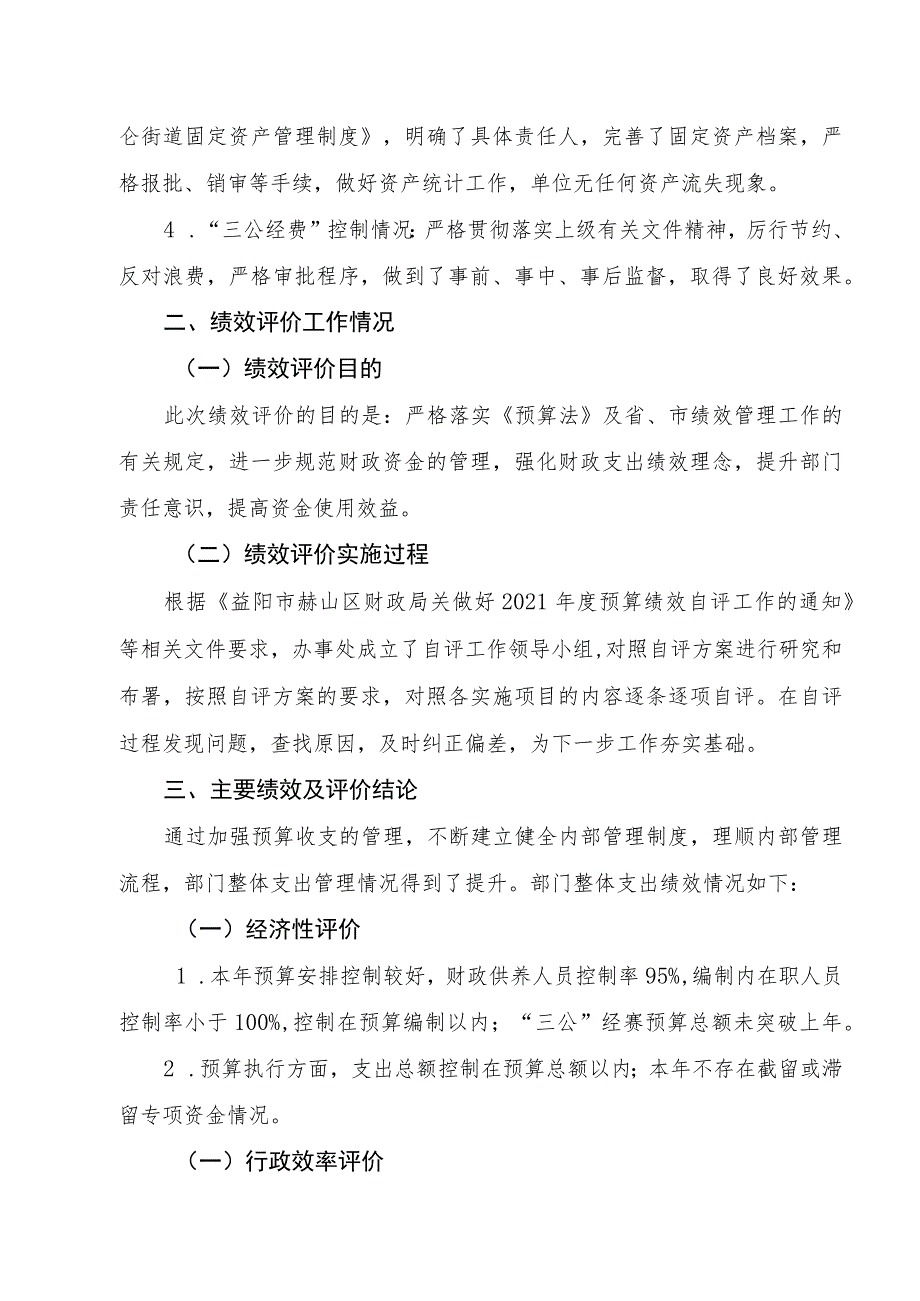 益阳市赫山区桃花仑街道办事处2021年度部门整体支出绩效评价报告.docx_第3页