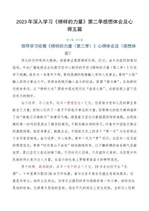 2023年深入学习《榜样的力量》第二季感想体会及心得五篇.docx