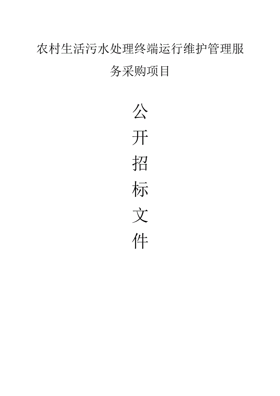 农村生活污水处理终端运行维护管理服务采购项目招标文件.docx_第1页