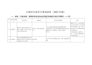 石鼓区行政许可事项清单2023年版.docx