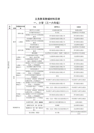 义务教育教辅材料目录.docx