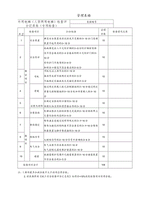 外用电梯(人货两用电梯)检查评分记录表（专项检查）.docx