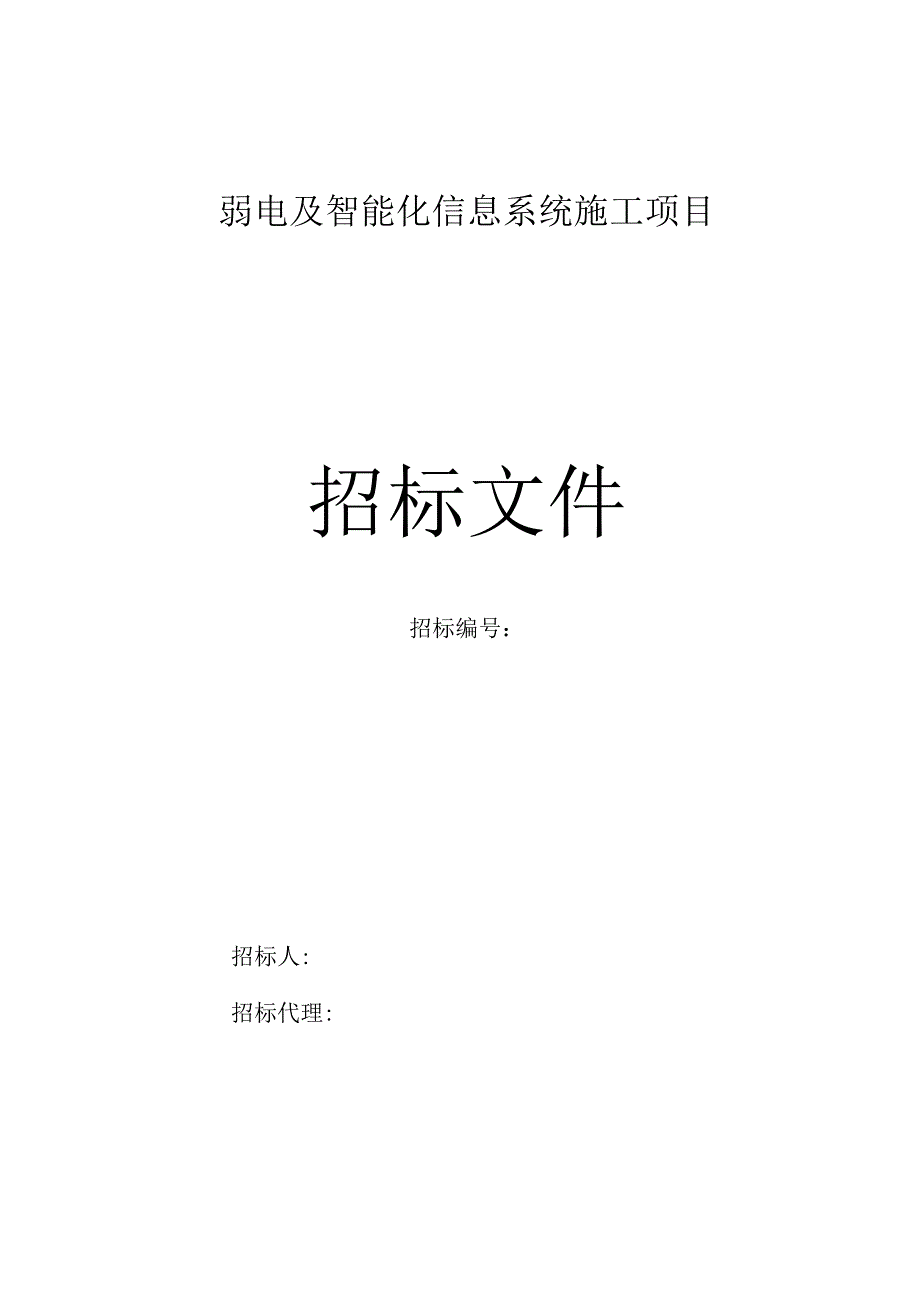 弱电及智能化信息系统施工项目招标文件.docx_第1页