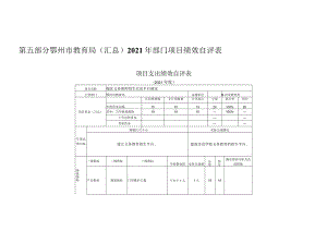 第五部分鄂州市教育局汇总2021年部门项目绩效自评表.docx