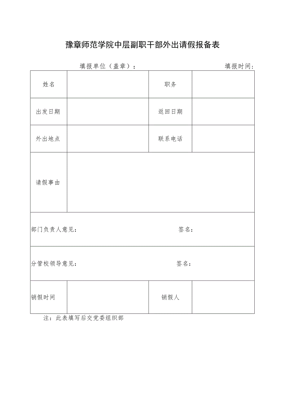 豫章师范学院中层副职干部外出请假报备表.docx_第1页