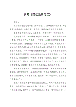 仿写《回忆我的母亲》.docx