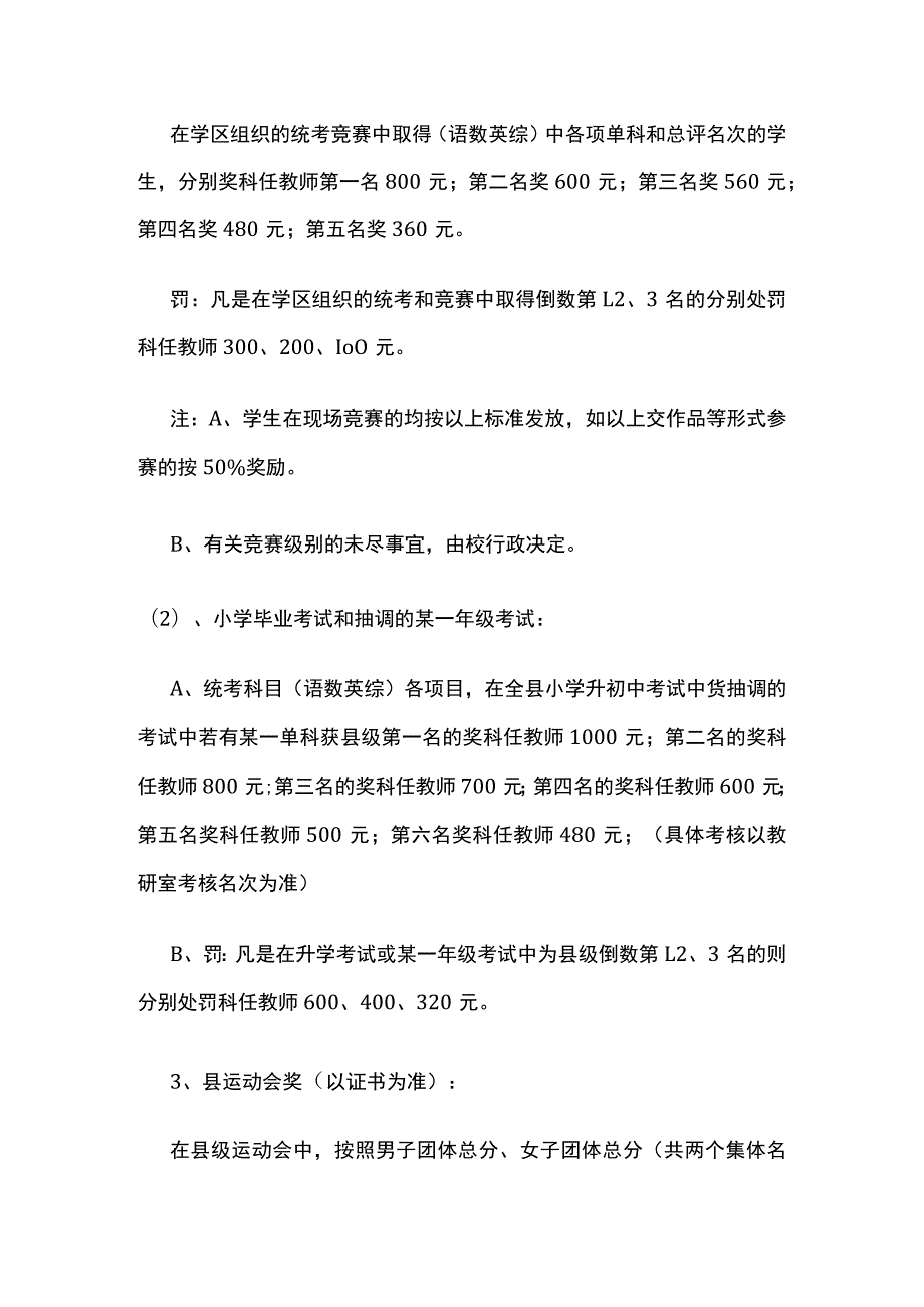 某小学教师教学质量奖励办法.docx_第2页