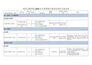 绍兴文理学院2024年专业型硕士研究生招生专业目录.docx