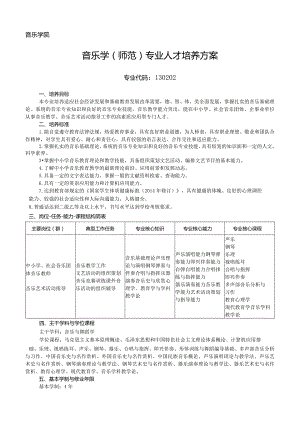 音乐学院音乐学师范专业人才培养方案.docx