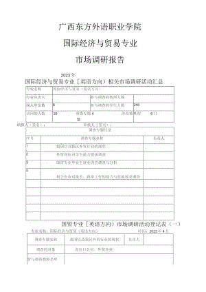 国际经济与贸易专业调查报告.docx