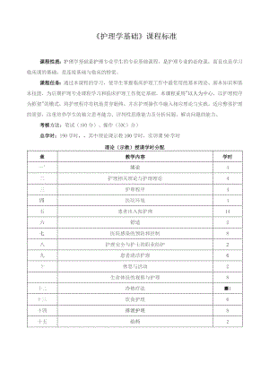 《护理学基础》课程标准.docx