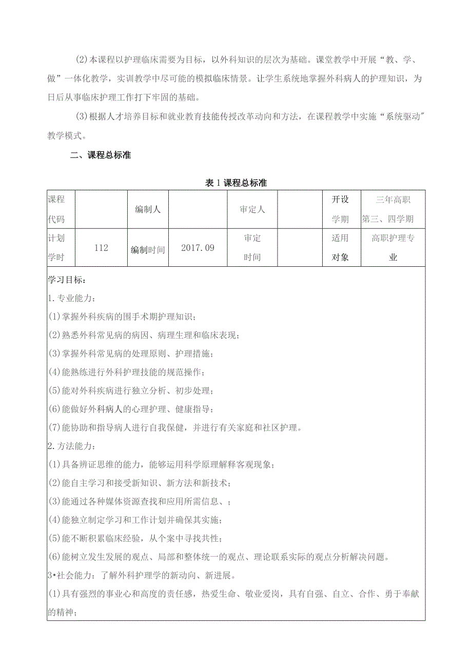 《外科护理学》课程标准.docx_第2页