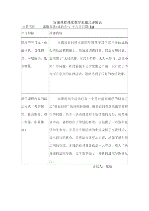 场馆课程课堂教学主题式评价表执教老师张璇课题成长会三十六计日期8具体内容.docx