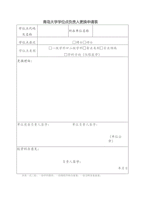 青岛大学学位点负责人更换申请表.docx