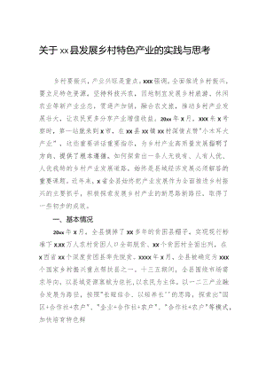 关于县发展乡村特色产业的实践与思考.docx