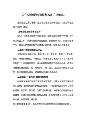 关于巡察反馈问题整改的几点做法.docx