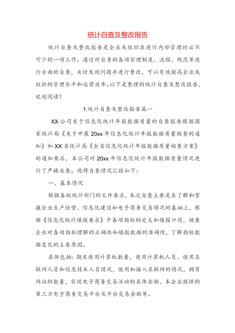 统计自查及整改报告.docx_第1页