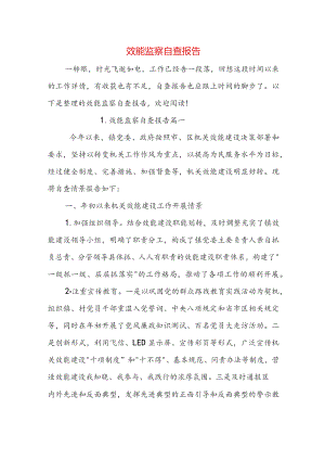 效能监察自查报告.docx