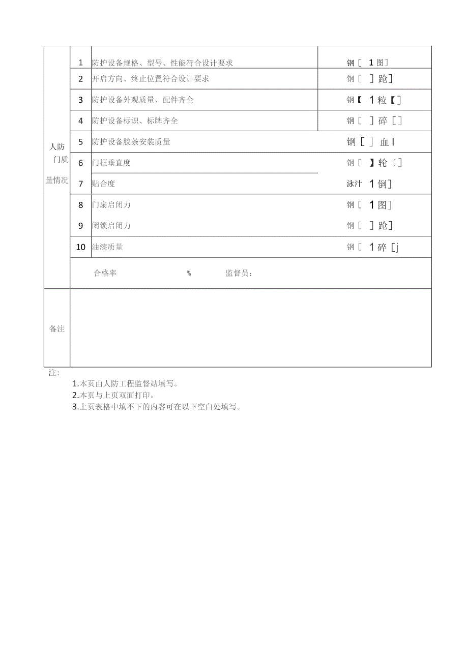 人防防护防化设备检查表（北京市人防工程）.docx_第2页