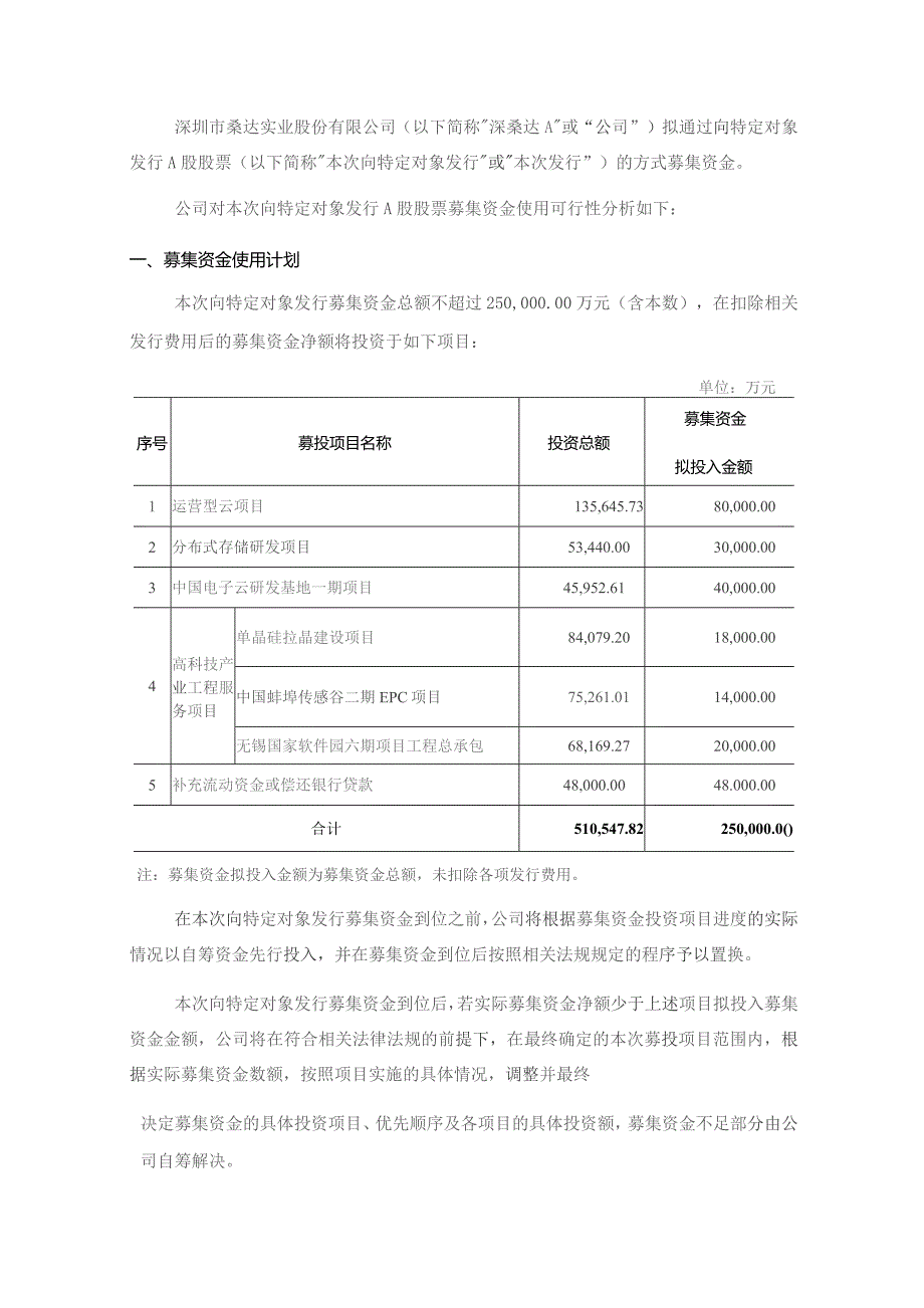 深桑达Ａ：2023年度向特定对象发行A股股票募集资金使用可行性分析报告（修订稿）.docx_第2页