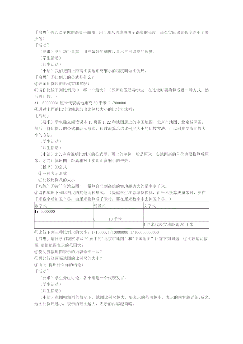 人教版七年级上教案第一章第三节 地图的阅读.docx_第2页