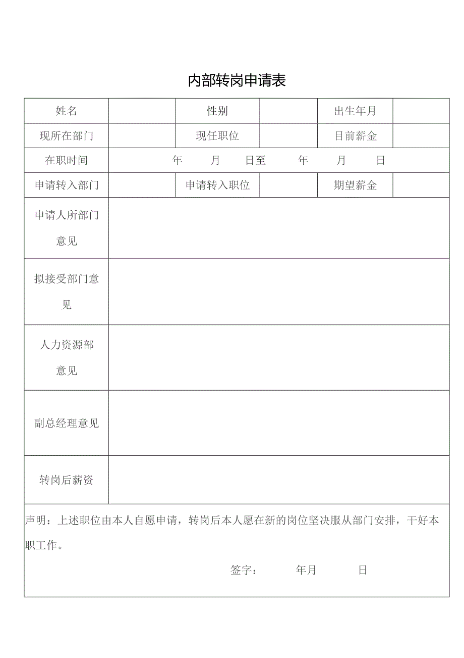 内部转岗申请表.docx_第1页