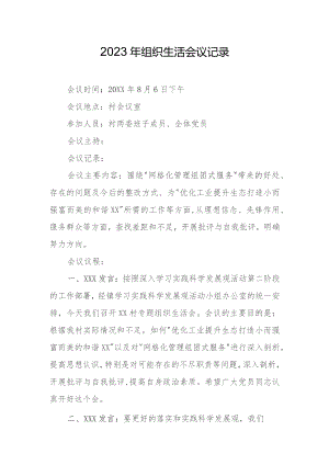 2023年组织生活会议记录.docx