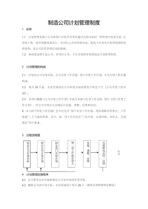 制造公司计划管理制度.docx