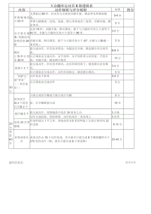 大众蹦床运动员6级通级表.docx