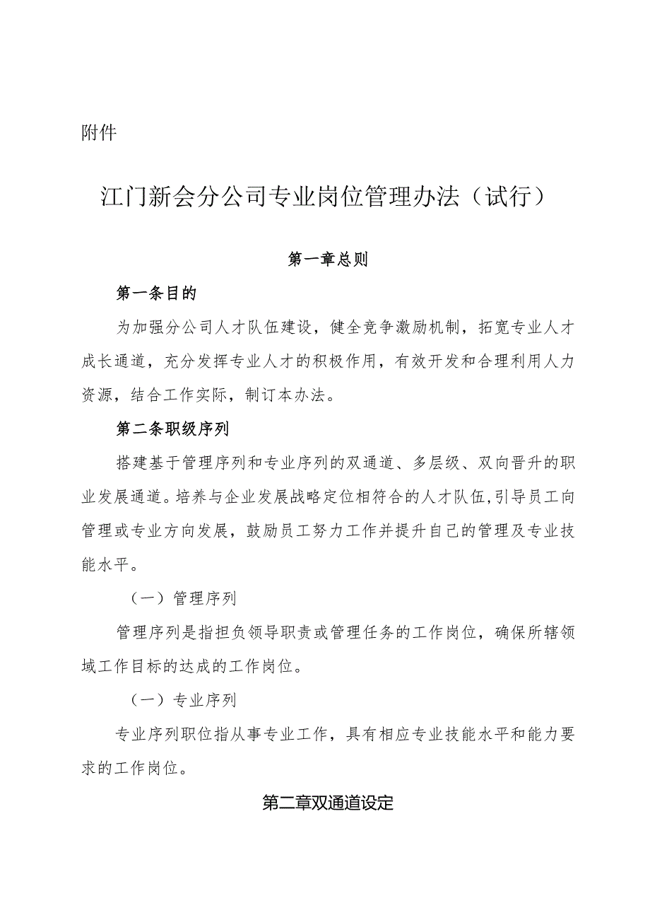 附件：江门新会分公司专业岗位管理办法（试行）.docx_第1页