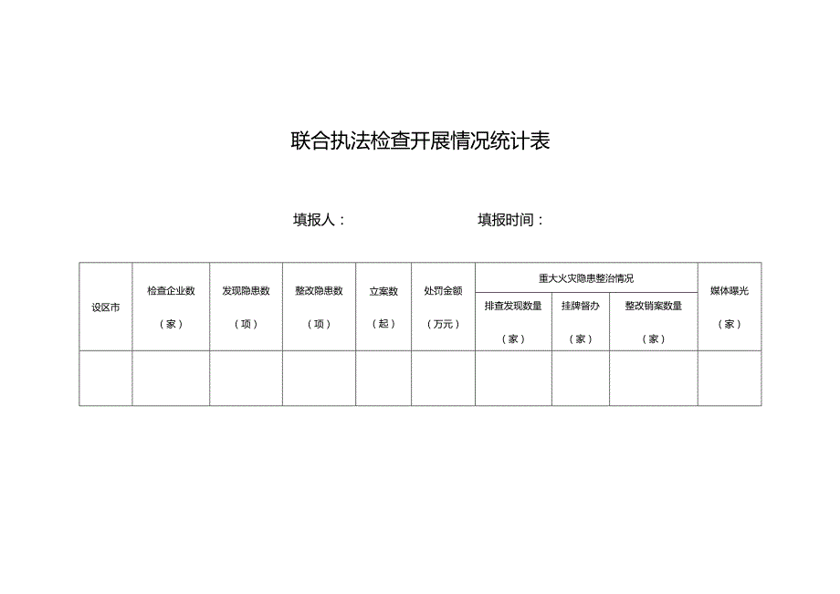 联合执法检查开展情况统计表填报人填报时间.docx_第1页