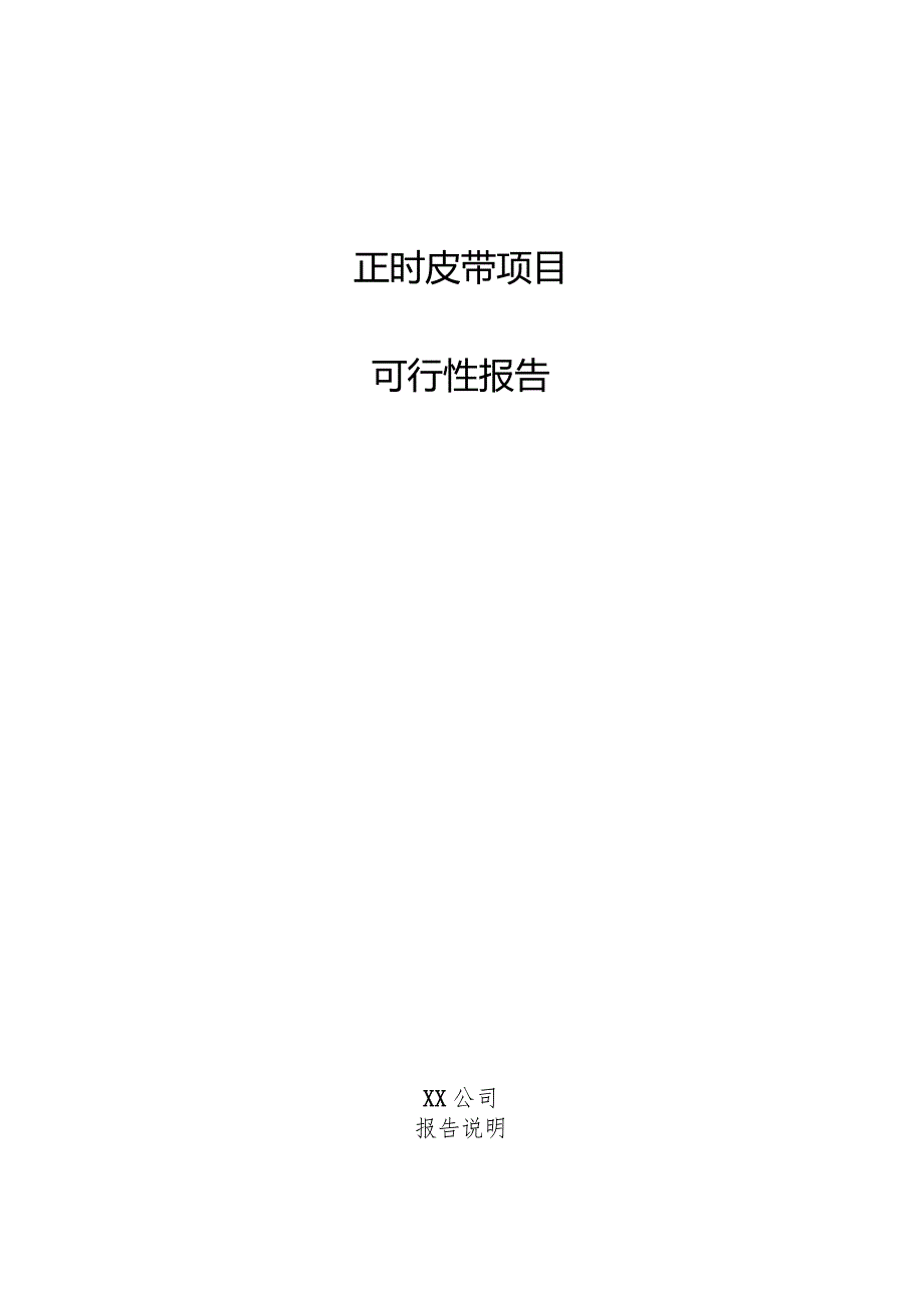 正时皮带项目可行性报告.docx_第1页