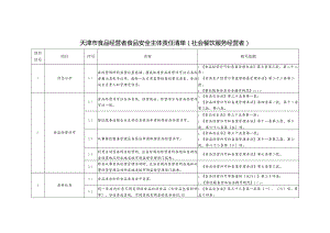 天津市食品经营者食品安全主体责任清单（社会餐饮服务经营者）（征求意见稿）.docx