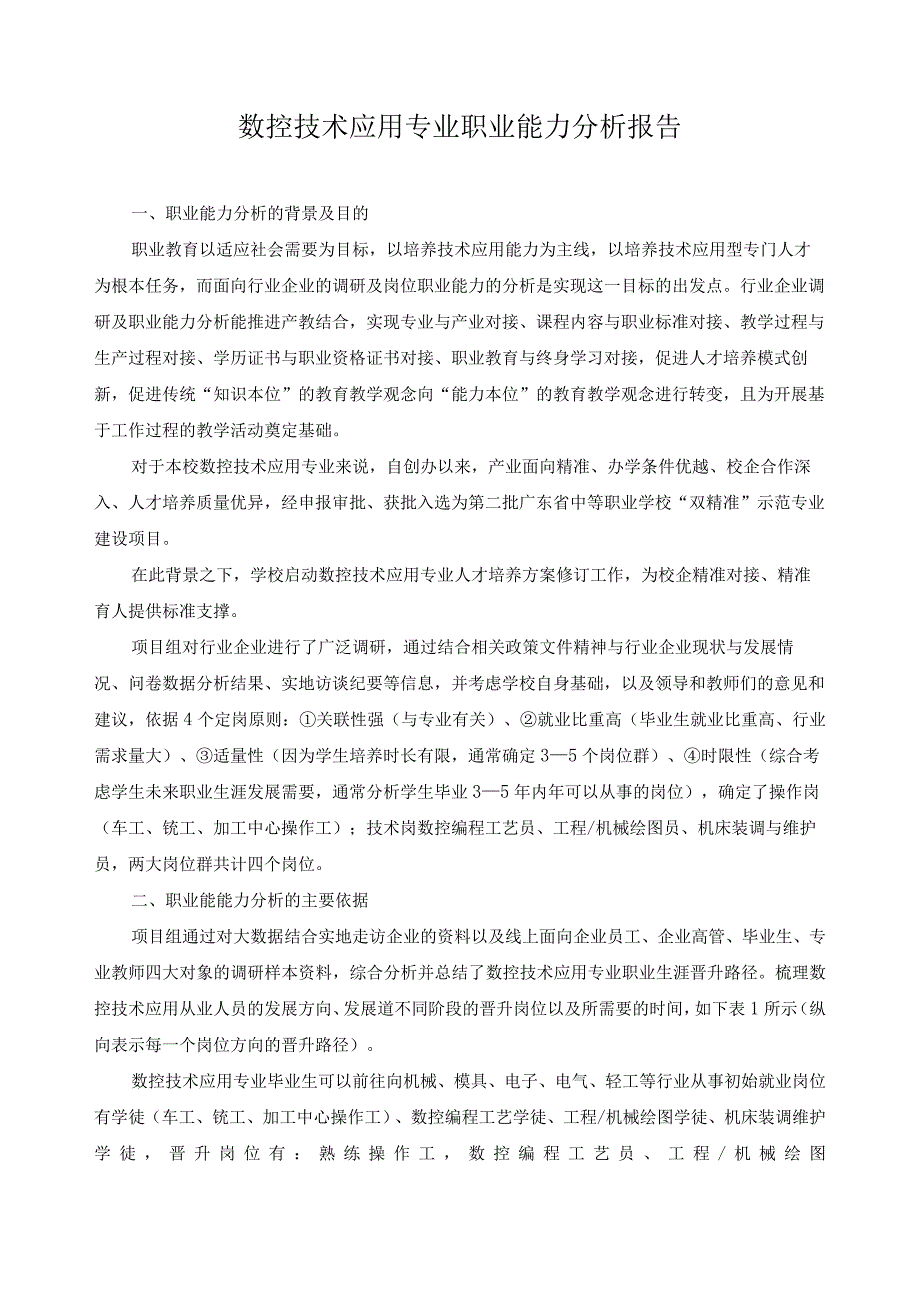 数控技术应用专业职业能力分析报告.docx_第1页