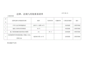 工程公司适用法律法规及其他要求清单.docx