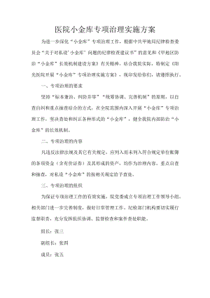 医院小金库专项治理实施方案.docx